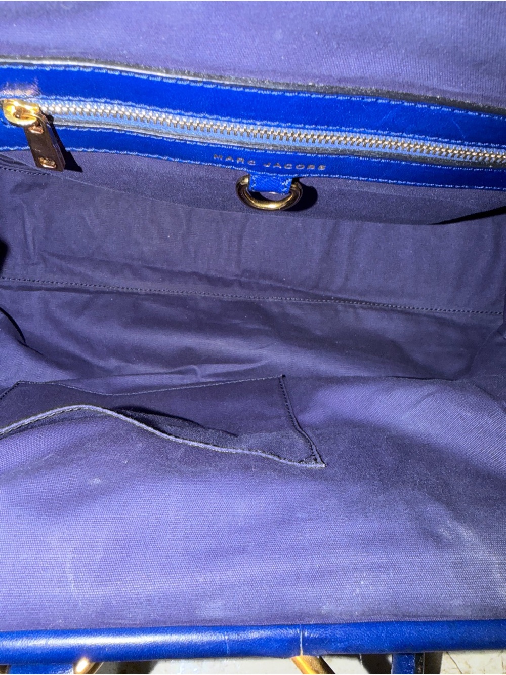 MARC JACOBS Cobalt Blue Safety Pin Stam Handbag - Picture 9 of 14